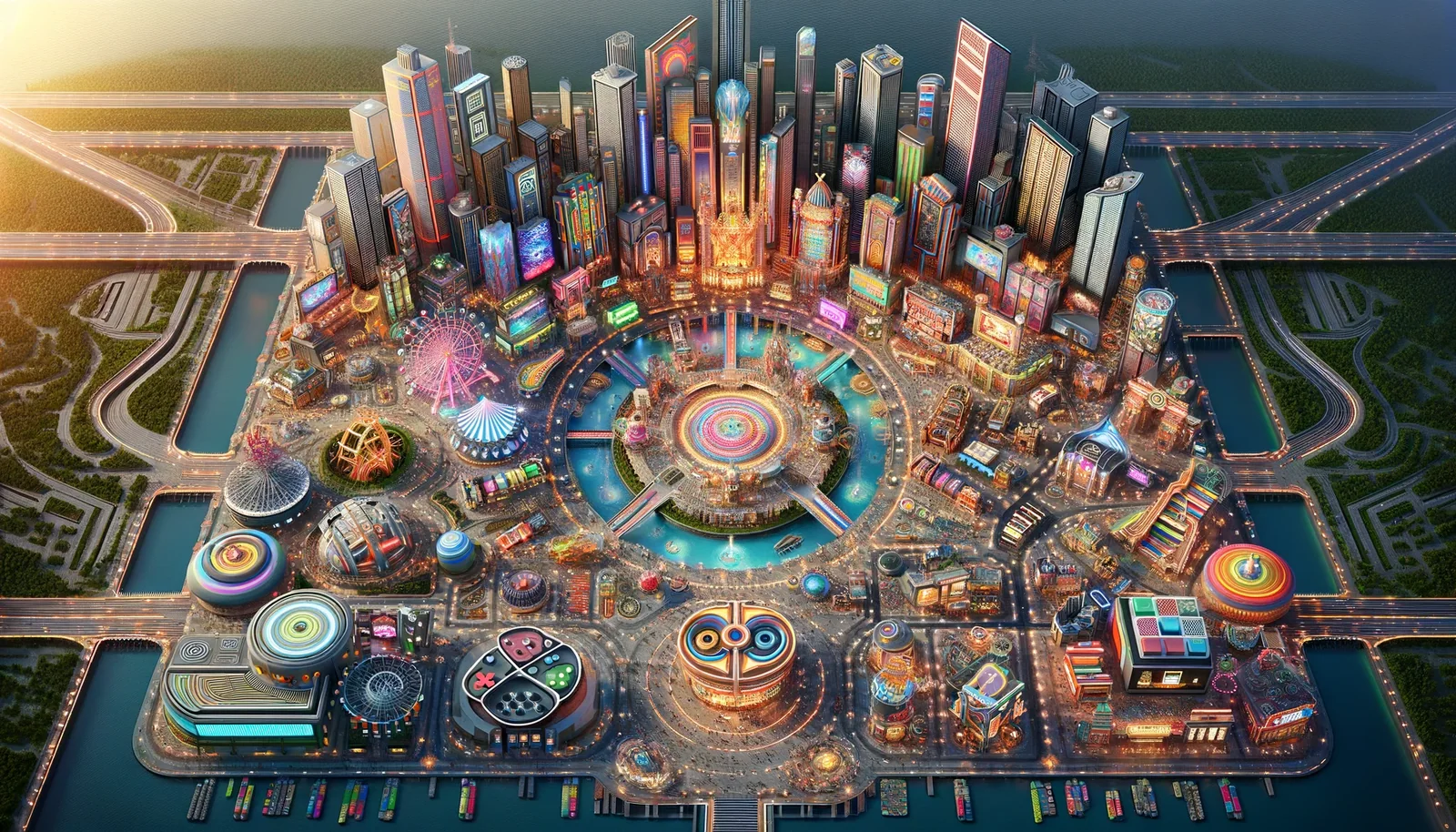 The lens-crowned city — concept study